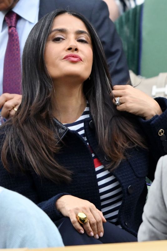 SALMA HAYEK at Wimbledon Tennis Championships in London 07/07/2024
