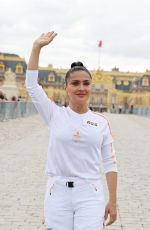 SALMA HAYEK Attends the Carrying of the Olympic Flame for the Paris 2024 Olympic Games 07/23/2024