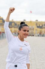 SALMA HAYEK Attends the Carrying of the Olympic Flame for the Paris 2024 Olympic Games 07/23/2024