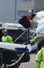 SHANIA TWAIN Arrives by Private Jet at Blackpool Airport 07/04/2024