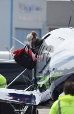 SHANIA TWAIN Arrives by Private Jet at Blackpool Airport 07/04/2024