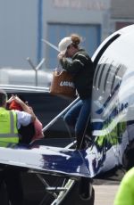 SHANIA TWAIN Arrives by Private Jet at Blackpool Airport 07/04/2024