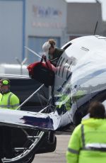 SHANIA TWAIN Arrives by Private Jet at Blackpool Airport 07/04/2024
