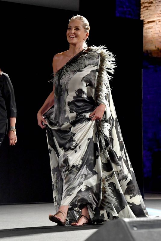 SHARON STONE at Lifetime Achievement Award at 70th Taormina Film Festival 07/19/2024