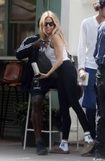 SIENNA MILLER and Oli Green Bumping in to a Pregnant ADWOA ABOAH at a Cafe in Notting Hill 07/17/2024