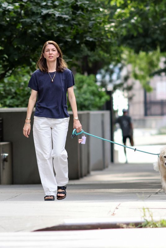 SOFIA COPPOLA Out with Her Dog at Dog Park in New York 07/26/2024