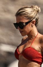 SYLVIE MEIS in a Red Bikini at a Beach in Ibiza 07/29/2024
