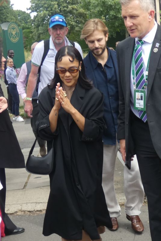 TESSA THOMPSON Arrives at Wimbledon in London 07/14/2024