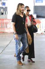 ZOE SALDANA and Marco Perego Zoe Arrives at Airport in Los Angeles 07/29/2024