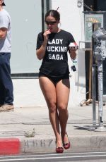 ADDISON RAE in a Ultra-short Black Bottoms Out for Ice Cream in Los Angeles 08/19/2024