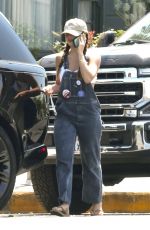 ADDISON RAE in Denim Overalls Out for Juice in Silver Lake 08/27/2024