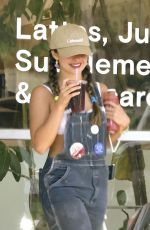 ADDISON RAE in Denim Overalls Out for Juice in Silver Lake 08/27/2024