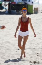 ALESSANDRA AMBROSIO in Swimsuit at a Beach in Los Angeles 08/18/2024