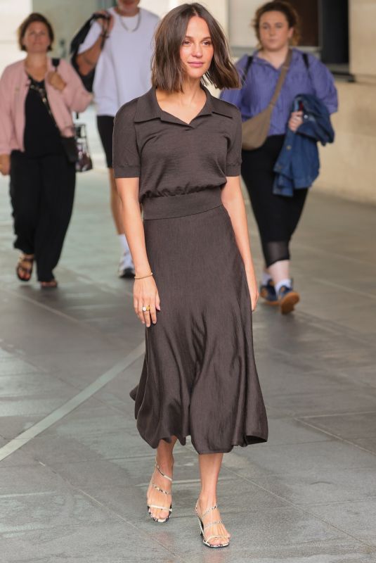 ALICIA VIKANDER Arrives at BBC Studios in London 08/27/2024
