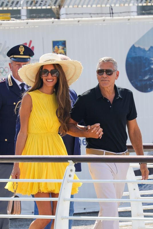 AMAL and George CLOONEY Arrives at Marco Polo Airport in Venice 08/30/2024