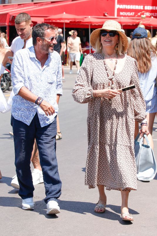 AMANDA LEAR and Bernard Montiel Leaves Le Senequier in Saint Tropez 08/03/2024