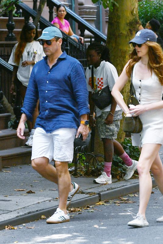 ANNA OSCEOLA and Jon Hamm Out in New York 08/04/2024