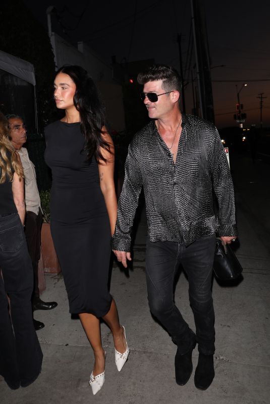 APRIL LOVE GEARY and Robin Thicke on a Dinner Date in Santa Monica 08/28/2024