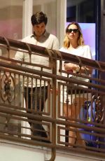 ASHLEY BENSON and Brandon Davis on a Date Night at Sushi Park in West Hollywood 08/13/2024