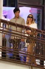 ASHLEY BENSON and Brandon Davis on a Date Night at Sushi Park in West Hollywood 08/13/2024