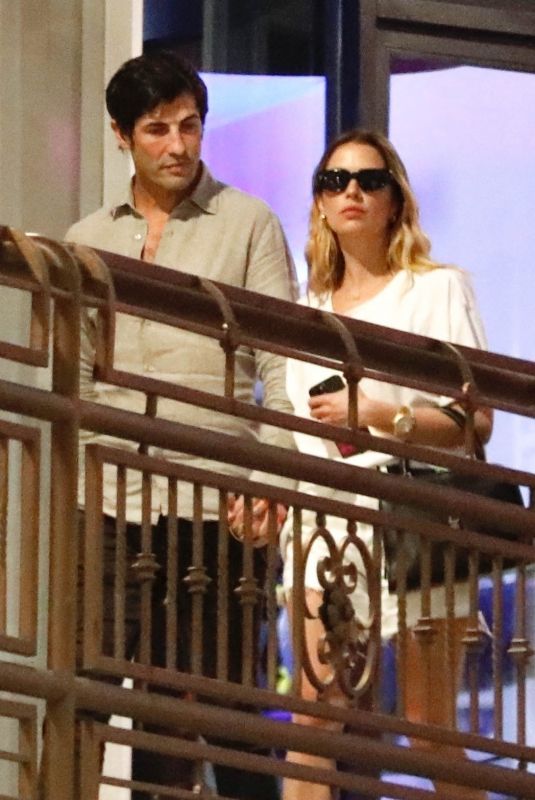 ASHLEY BENSON and Brandon Davis on a Date Night at Sushi Park in West Hollywood 08/13/2024