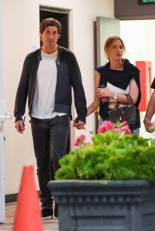 ASHLEY BENSON and Brandon Davis Out for Dinner at Sushi Park in West Hollywood 08/06/2024