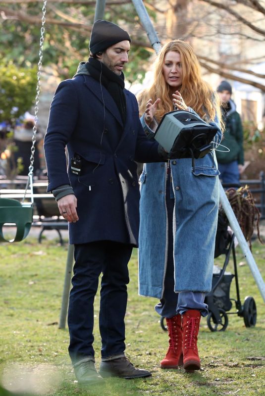 BLAKE LIVELY and Justin Baldoni on The Set while Filming It Ends With Us 08/11/2024
