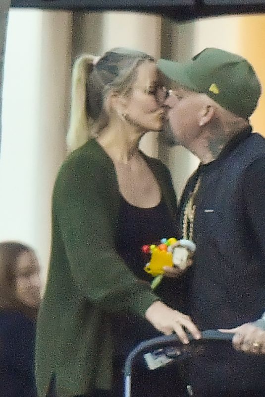 CAMERON DIAZ and Benji Madden Share a Kiss at a Restaurant in Montecito 08/26/2024