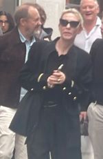 CATE BLANCHETT and Andrew Upton Out Hailing a Taxi in London 08/14/2024
