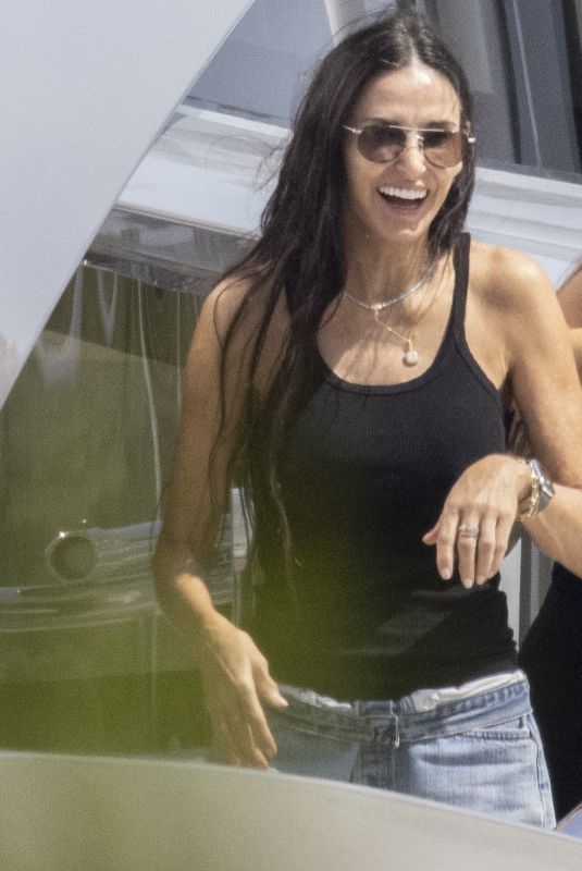 DEMI MOORE on Board a Yacht While Vacationing with Friends in Athens 08/20/2024
