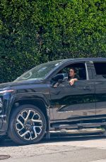 ELISABETTA CANALIS Takes Her Brand New Electric Chevrolet Silverado RST for a Spin in Los Angeles 08/20/2024