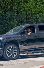 ELISABETTA CANALIS Takes Her Brand New Electric Chevrolet Silverado RST for a Spin in Los Angeles 08/20/2024