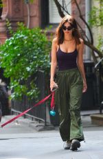 EMILY RATAJKOWSKI Out Walks Her Dog in New York 08/16/2024