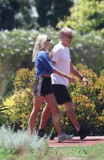 EMMA KROKDAL and Dolph Lundgren Out for a Walk in Beverly Hills 08/20/2024