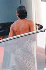 EMMA THYNN Enjoying a Glass of Wine on Her Yacht in Saint Tropez 08/08/2024