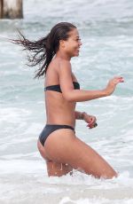EMMA THYNN in Bikini at Club 55 in Saint Tropez 08/15/2024