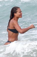 EMMA THYNN in Bikini at Club 55 in Saint Tropez 08/15/2024