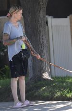 ERIKA ELENIAK Out with Her Dog in Los Angeles 08/07/2024