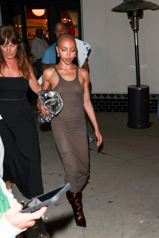 FKA TWIGS Leaves Dinner with The Crow Co-star Bill Skarsgard in Los Angeles 08/22/2024