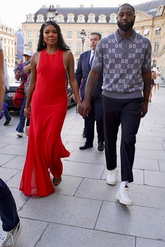 GABRIELLE UNION and Dwyane Wade Leaves Their Hotel in Paris 08/09/2024
