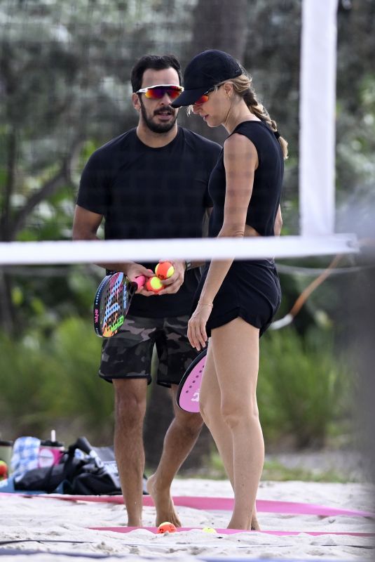 GISELE BUNDCHEN and Joaquim Valente Playing Beach Tennis with Friends in Miami 08/05/2024