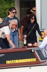 JENNA ORTEGA Catches a Taxi Boat with Her Family in Venice 08/27/2024