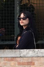 JENNA ORTEGA Catches a Taxi Boat with Her Family in Venice 08/27/2024