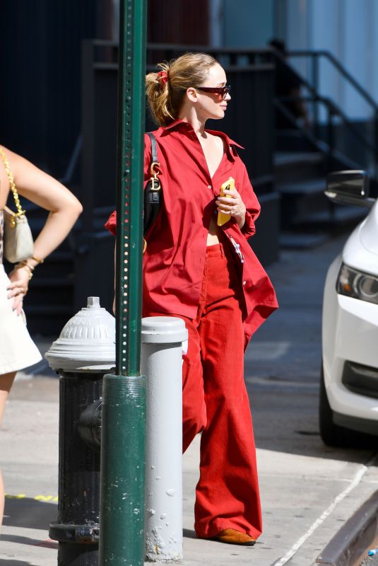 JENNIFER LAWRENCE Out in Bright Red for a Spa in New York 08/10/2024