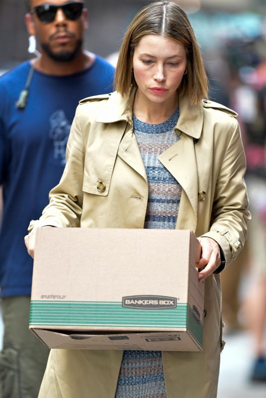 JESSICA BIEL on the Set of The Better Sister in New York 08/26/2024