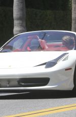 JULIA STAMBELER and Sean Stewart Out Cruising in His Ferrari in Beverly Hills 08/13/2024
