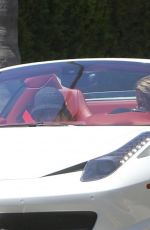 JULIA STAMBELER and Sean Stewart Out Cruising in His Ferrari in Beverly Hills 08/13/2024