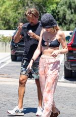 JULIA STAMBLER and Sean Stewart Cruising in His Convertible Ferrari in Los Angeles 08/12/2024