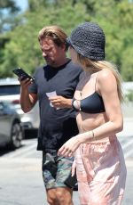 JULIA STAMBLER and Sean Stewart Cruising in His Convertible Ferrari in Los Angeles 08/12/2024