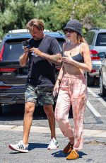 JULIA STAMBLER and Sean Stewart Cruising in His Convertible Ferrari in Los Angeles 08/12/2024